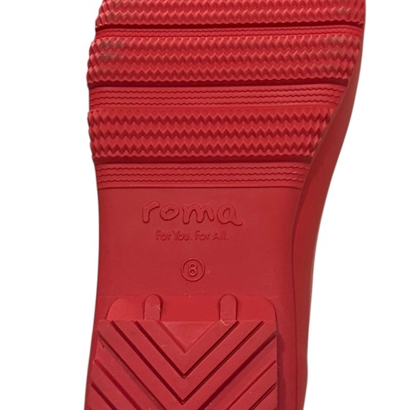 Women’s ROMA Chelsea Matte Red Rain Boots NWOB Size 8 - Picture 6 of 9